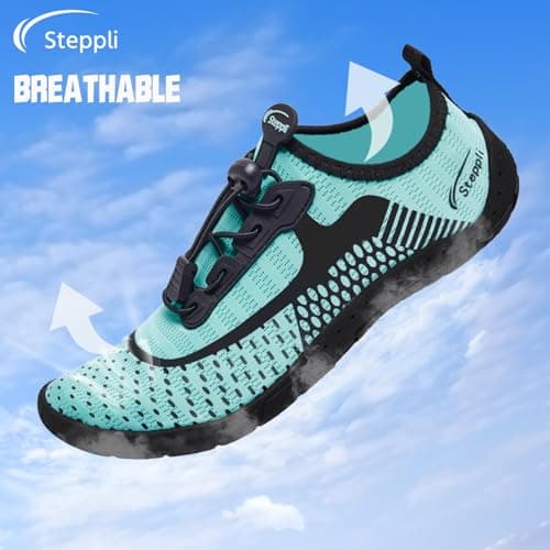 Steppli Aqua Swimming Water Shoes Beach Swim Pool Weitsuit Lightweight Shoes for Men Women Turquoise EU39=UK6.5 — view 5