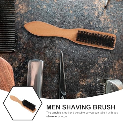 Beard Shaving Brush Wooden Bristle Mustache Grooming Brush — view 3