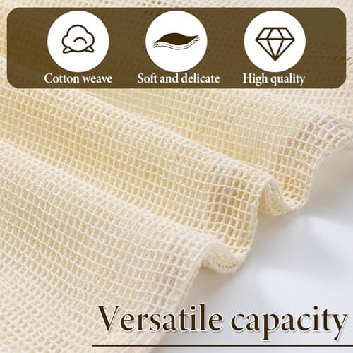 2 Pack Natural Cotton Mesh Laundry Bags, 16x20" Breathable Laundry Garment Bag with Sturdy Zipper, Gentle Wash Bags for Delicates Lingerie Clothes, Versatile Travel Storage Bag for Essentials Bra Sock — view 5