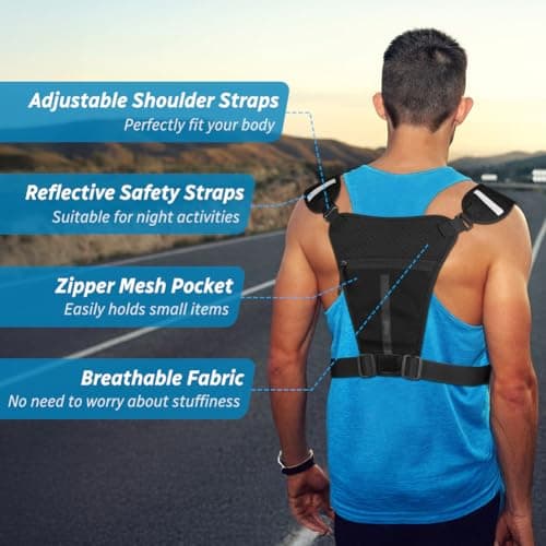 Flintronic Outdoor Chest Lightweight, Security Travel Pouch, Adjustable Belt, for Outdoors, Workout, Hiking Men & Women — view 4