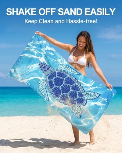 Evoplor 2 Pack Microfibre Beach Towels for Adults Extra Large 180 × 90 cm, Quick Dry Sand Free Beach Towel with Mesh Bag, Lightweight Travel Towels for Holiday, Pool — view 3