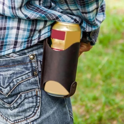 PU Leather Beer Holster Bottle Holders 2PCS Beer Holster Belt PU Leather Bottle Belts Cool Accessories Drink Waist Bag Holder For Outdoor Picnic — view 2