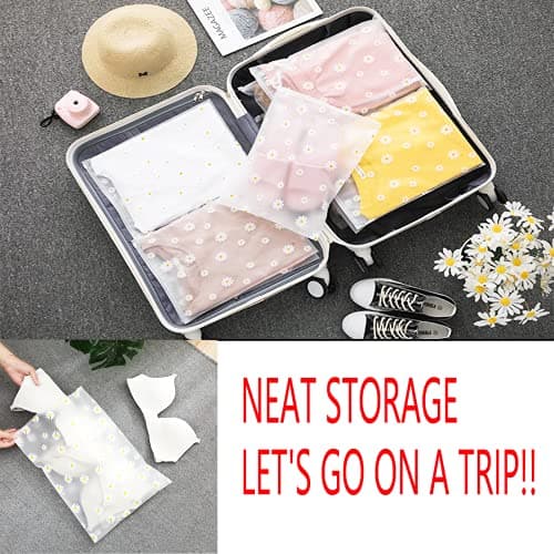 GAOHAN 10Pcs ZipLock Shoe Bags Multi-Purpose Daisy Print Travel Storage Bag — view 3