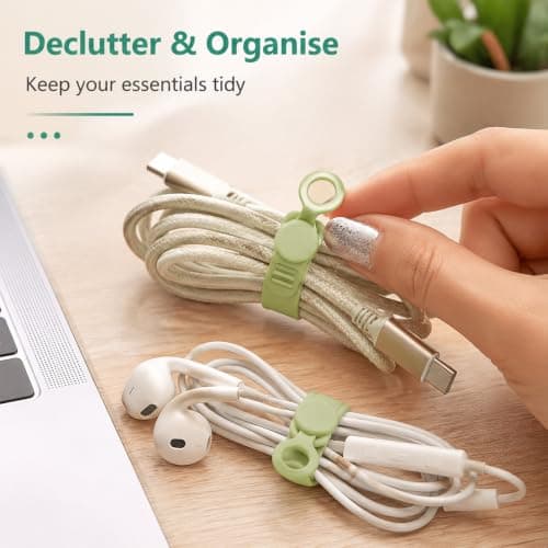 16Pcs Reusable Silicone Cable Ties, 10.5cm, 6 Colours — view 6