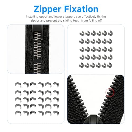 JOVIA 76-Piece Zipper Replacement and Repair Kit, Universal Zipper Repair Tool Set with Detachable Size 5 Zippe Heads, Suitable for Jackets, Coats, Jeans, Luggage, Backpacks, and Tents — view 4