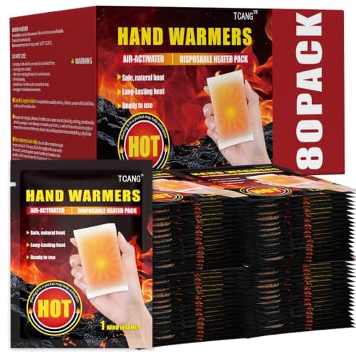 Hand Warmers Disposable 80 Pack - Up to 10 Hours of Heat - Super Long Lasting Air Activated Warmers, All Natural & Portable for Body, Hands & Toes - Odorless Hot Warmer Gifts for Winter Work