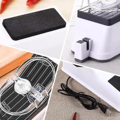 Surudoisharp Pro Electric Knife Sharpener，5 Seconds for Quick Sharpening, Knives Automatic Knives Sharpener, Knife Sharpener with Protective Cover for Kitchen Knives-A — view 6