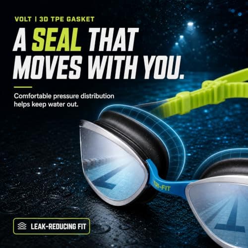 Award-Winning Swimming Goggles | Advanced Anti Fog Treated Lenses | 100% UVA/UVB Protection | 3D Construction | Adjustable Nose Bridge | Scratch Resistant | 180-degree view | Designed For Men & Women — view 3