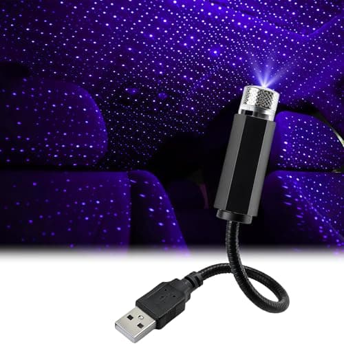 Car Roof Lights,LED Ceiling Star Night Light,Mini LED Projection Lamp Star Night,USB Interior Atmosphere Light, Starlight Roof Kit for Car,Romantic Star Projector for Auto,Ceiling, Bedroom,Party