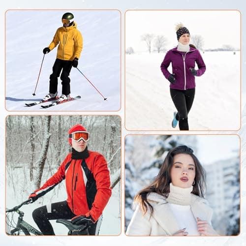 KIKAWORD 4PCS Winter Neck Warmer for Men Women，Thermal Knitted Snoods,Windproof Thick Neck Scarf for Skiing Cycling Running Outdoor Sports — view 6