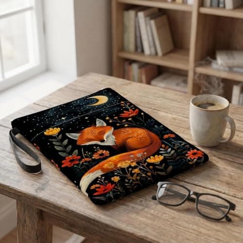 Yipakeh Book Sleeve, Fox Print Zippered for Books/Tablets Travel — view 6