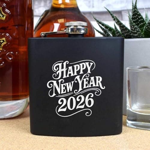 Azeeda 'Happy New Year 2026' Pocket Hip Flask - 6oz (HP00041913) — view 2