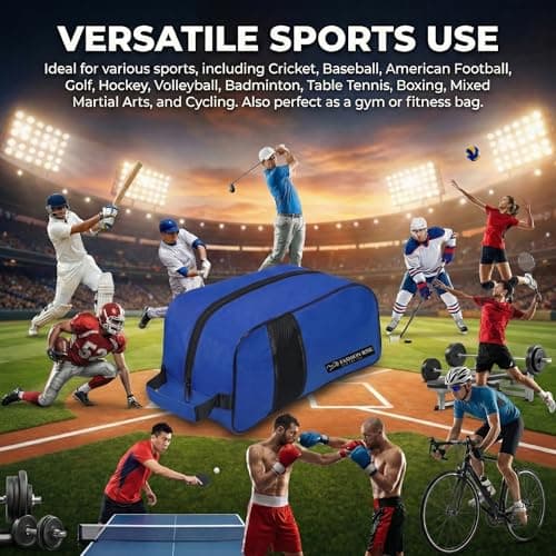 Waterproof Sports Boot/Shoe/Travel Bag for Football Cricket Rugby Golf Toiletry Gym for Men/Women (Blue) — view 4