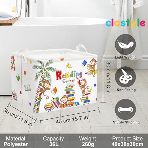 Clastyle 36L Kids Laundry Basket Learning Clothes Toys Storage Box — view 6
