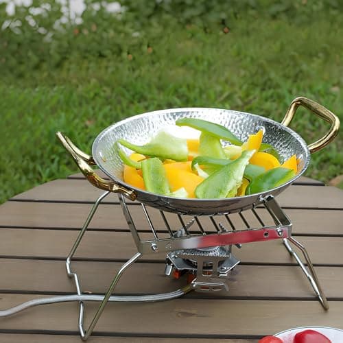 Portable Folding Camping Grill & Fire Pit Stand, 16 × 16 cm Stainless Steel BBQ Rack , Charcoal Cooking Grate & Burner Stove Support for Hiking, Backpacking, Picnic, Fishing — view 5