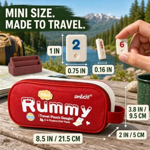 Smilejoy Mini Rummy Cube Game,Travel Rummy 106 Tiles with Canvas Bag — view 2