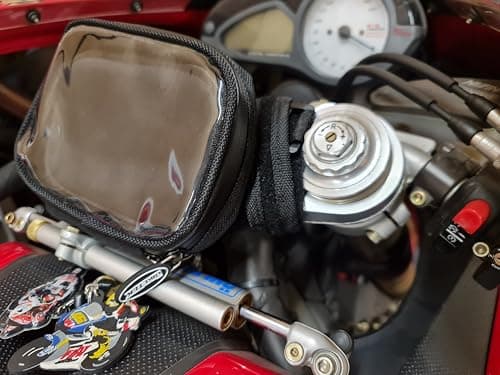 BikeTek Waterproof Motorcycle Sat Nav GPS Holder Bag – Handlebar/Yoke Mount Case with Clear Screen – Motorbike Navigation Storage Pouch — view 4