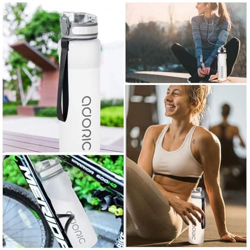 ADORIC Sports Water Bottle 1L, BPA Free Tritan Leak Proof Gym Bottle, Ice — view 5