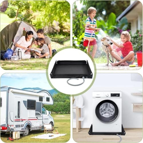 Bohrma Portable Shower Tray, 2-in-1 Foldable Camping Shower Base, Portable Shower Tray, Mobile with Drain Pipe, Foldable Shower Base, Portable, 80 x 80 x 10 cm, Durable Oxford Waterproof Tent Awning — view 6