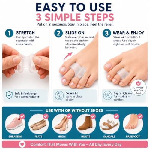 Devam DEV Silicone Gel Two Hole Toe Separator 2PCS for Men & Women — view 4