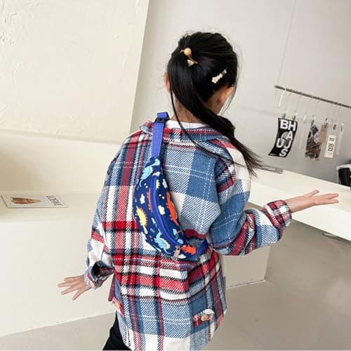 Kids Fanny Pack, Cute Dinosaur Kids Bum Bag Bumbag Waist Pack Cartoon Hipsack Belt Bag Small Belt Bum Bag Crossbody Purse Waist Pouch for Toddler Girls Boys Running Hiking Travel Sports — view 3