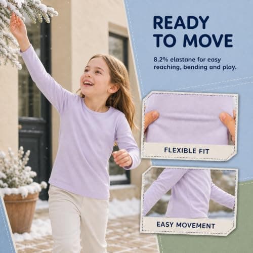 Baogaier Girls Thermal Tops Fleece Base Layer Winter Undershirt 7-8 Years — view 4