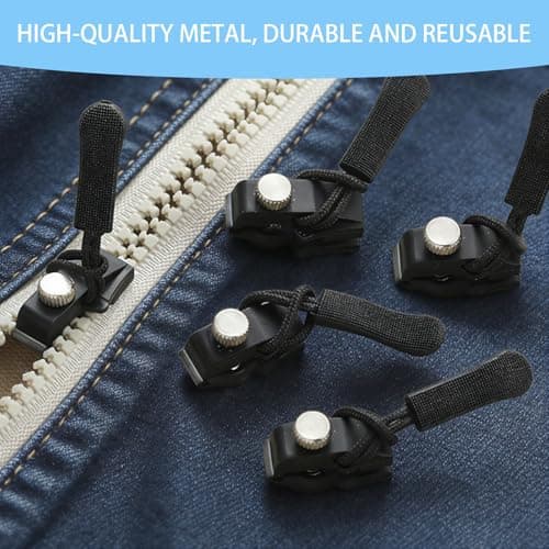 12 PCS Zipper Repair Kit for Luggage, Backpacks, Jackets,Replacement Zipper Pulls, Removable Zip Puller, 3 Sizes Instant Zip Fixer - Easy Grip for Elderly & Arthritis — view 5