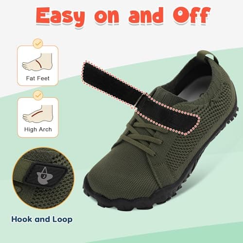 JOINFREE Kids Wide Sneakers Hiking Shoes Girls Boys Breathable Walking Shoe Toddlers Tennis Sneaker ArmyGreen UK Child 10 Child — view 3