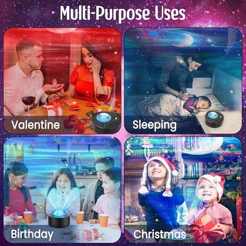 Northern Lights Aurora Sensory Light Star Projector Galaxy Projector with White Noise Machine, Bluetooth, Remote, Timer, Led Lights for Bedroom Bedside Lamps Bedroom Accessories Gifts for Women Girls — view 6