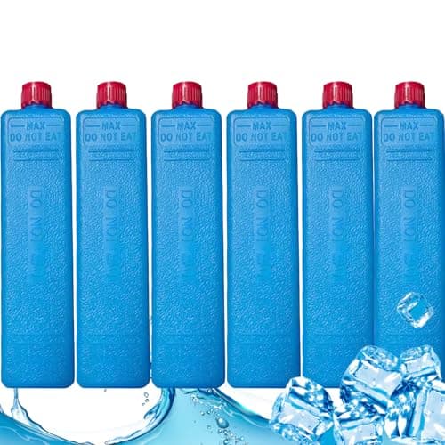 6 Pack Freezer Blocks for Cool Bags, Reusable Air Conditioner Fan Ice Crystal Box, Long Lasting Ice Packs for Cool Box, 200ml Icebag ForLunch Boxes for Shipping Preservation Road Trip Fishing Camping