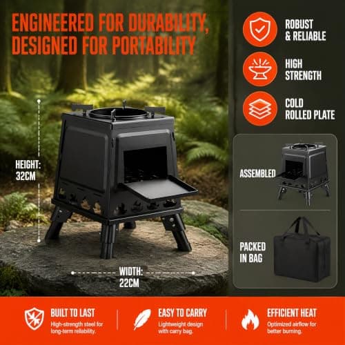 Rocket Stove Portable Wood Burning, Foldable Camping Stove for Backpacking — view 2