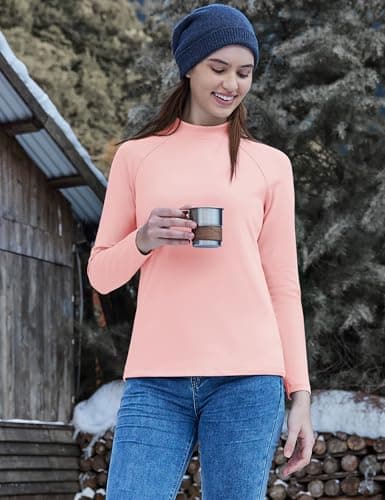 TACVASEN Base Layer Women Mock Neck Thermal Top Soft Women Thermal Top — view 3
