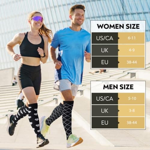 Queenshin Compression Socks Women Flight Knee High Light Support Stockings — view 3