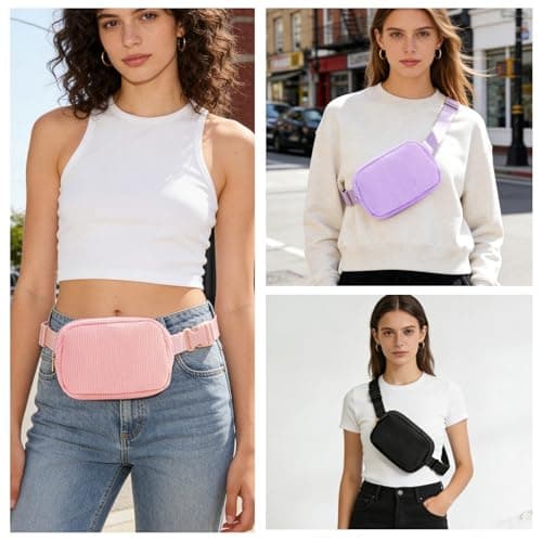 Corduroy Waist Bag for Women, Bumbag Belt Bag Sling Bag Women's Shoulder Bag Crossbody Bags for Women with Adjustable Shoulder Straps, Gift for Her (Off-White) — view 4