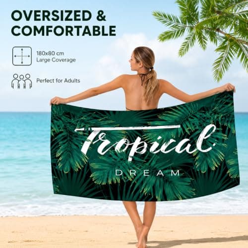 Sricam Microfibre Beach Towels for Adults, Oversized Beach Towel, Quick Dry, Sand Free, Lightweight & Absorbent Travel Towel for Swimming, Pool, Gym, Camping — view 5