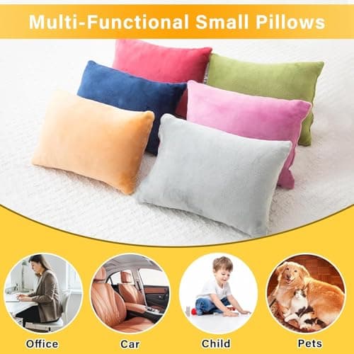 TaiBest 2 Pack Small Pillow, Memory Foam Mini Pillow 11 X 7 Inches for Travel, Sleeping, Nap and Neck, Knee, Lumbar Support, Tiny Pillow Cushion for Pet, Dogs (Green) — view 5