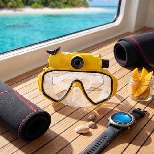 Yunseity 2K Camera Diving Goggles, 100° Wide Angle 15m Depth Underwater — view 5