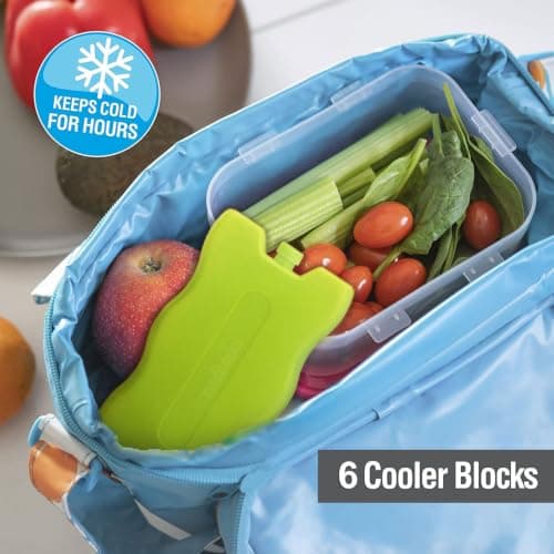 VFM e-Store Ice Packs for Cool Box | 6 Pack 200Ml Reusable Freezer Blocks for Lunch Boxes | Cooler Bags | Picnic | Camping & Beach — view 4