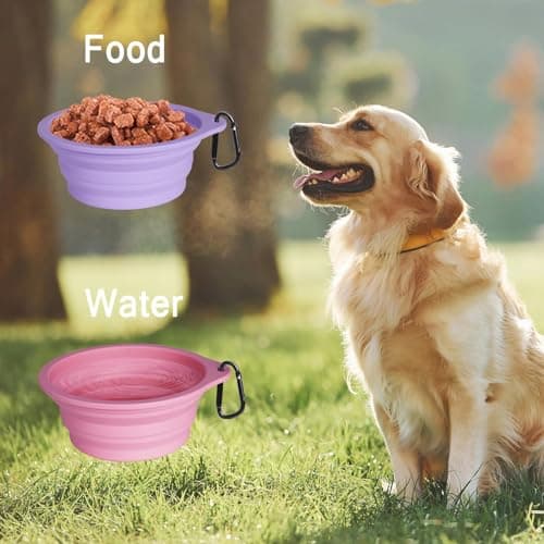 PetBonus 2-Pack Collapsible Dog Bowls, Portable Travel Dog Water Food Bowls — view 4