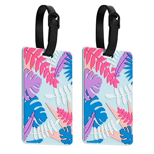 ZOUIQSS Luggage Tags Pack of Two,Baggage Tags Suitcase ID Labels Business Card Holder/Travel ID Bag Tag(Foliage)
