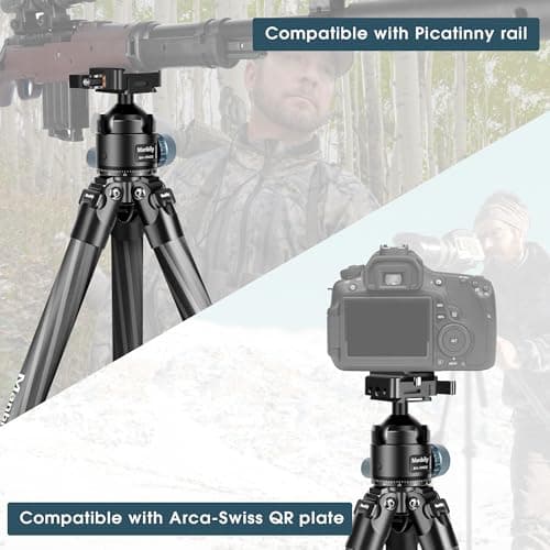 Manbily WZ-324PA Carbon Fibre Tripod for Camera, Shooting, 32mm Tube, with Picatinny to Arca Swiss Adapter 360° Ball Head — view 2