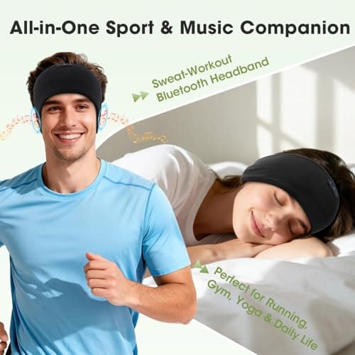 LC-dolida Sleep Headphones Headband Sleeping Headphones, Ultra Soft Bamboo Fibe Bed Headphones with HiFi Speakers Lightweight Sleep Music Headband for Travel/Meditation/Yoga/Audio books — view 5