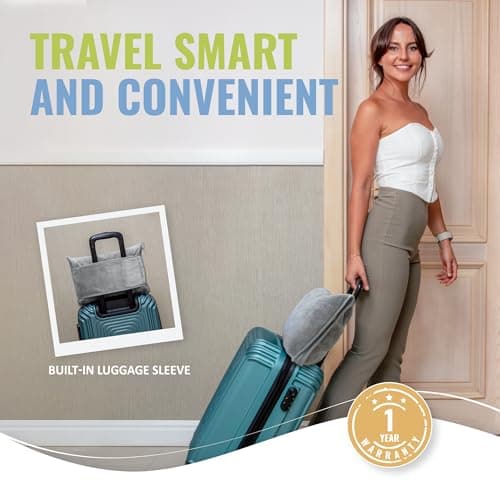 BOACAY Soft & Warm Travel Blanket for Aeroplane & Car - Essential for Long Flights for Women, Men, Children - Compact Pillow with Luggage Sleeve & Backpack Clip — view 4