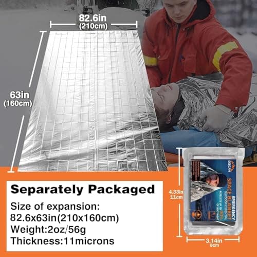 Deecam 12 Pack Mylar Emergency Thermal Foil Survival Space Blankets — view 3