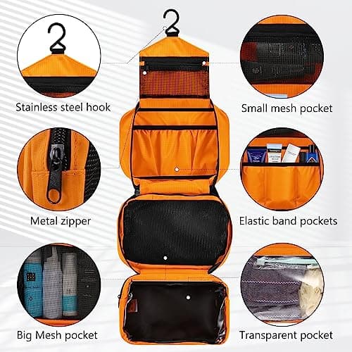 homchen Hanging Travel Toiletry Bag, Waterproof Folding Portable Cosmetic Wash Bag for Men and Women — view 4