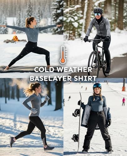 Womens Ultra Soft Midweight Baselayer Top | All Season Thermal Scoop Neck Long Sleeve Shirt | Multi Packs, 6 Pack-tomato | Boyblue|pinklavender|arcadia|violet |Dahlia, S — view 4