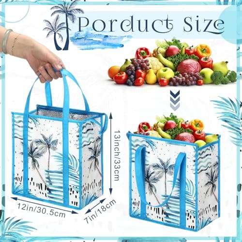 Paterr 6 Pack Insulated Grocery Bag Cooler Thermal Tote Bag with Zipper Top — view 2