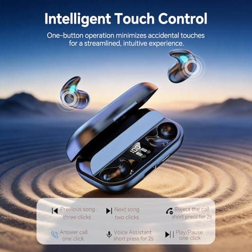 Invisible Sleep Headphones Mini Small Wireless Earbuds for Sleeping Black — view 5
