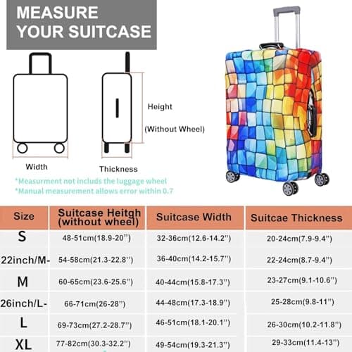 Tripnuo Elastic Thicker Luggage Cover for Trunk Case Apply to 18''-32'' Suitcase,Suitcase Protective Cover Travel Accessories (Block, L) — view 5