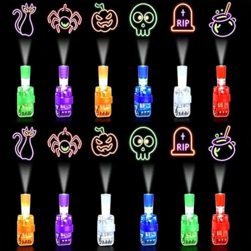 36PCS Halloween Finger Projector Lights, LED Light Up Toys Bulk for Kids